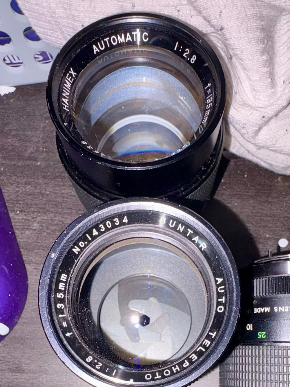 Vintage camera lenses